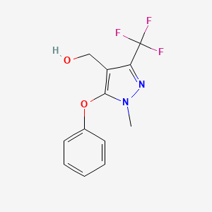 <span class='d-block'>[1-Methyl-5-phenoxy-3-(trifluoromethyl)-1H-pyrazol-4-yl]methanol, 97%</span><span class='d-block'>[1-甲基-5-苯氧基-3-(三氟甲基)-1H-吡唑-4-基]甲醇</span>