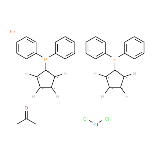 二氯[1，1\'-二(联苯基膦)二茂铁]钯(II)， 丙酮络合物 Dichloro[1，1\'-bis(diphenylphosphino)ferrocene]palladium(II)， complex with acetone